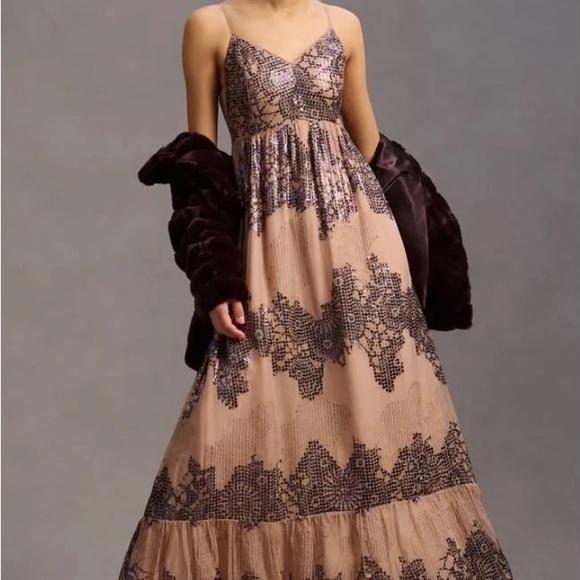 NWT Anthropologie Let Me Be Deep V Dress